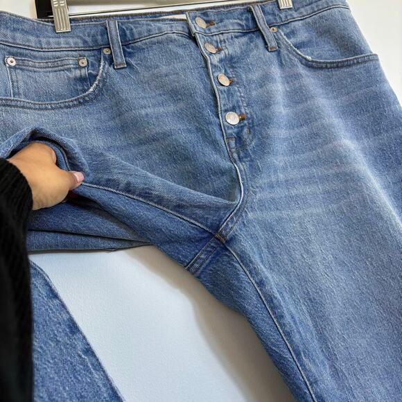 Madewell Cali Demi Boot Jeans Size 32 Dory Wash Comfort Stretch High Rise Crop - Picture 10 of 16